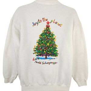 Planet Hollywood Christmas Sweatshirt Mens Size Large Vintage 90s Schwarzenegger